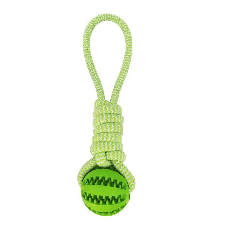 Dog Toys Treat Balls Interactive Hemp Rope Rubber Leaking Balls For Small Dogs Chewing Bite Resistant Toys Pet Tooth Cleaning Bite Resistant Toy Ball For Pet Dogs Puppy - Pets Crazy Shops