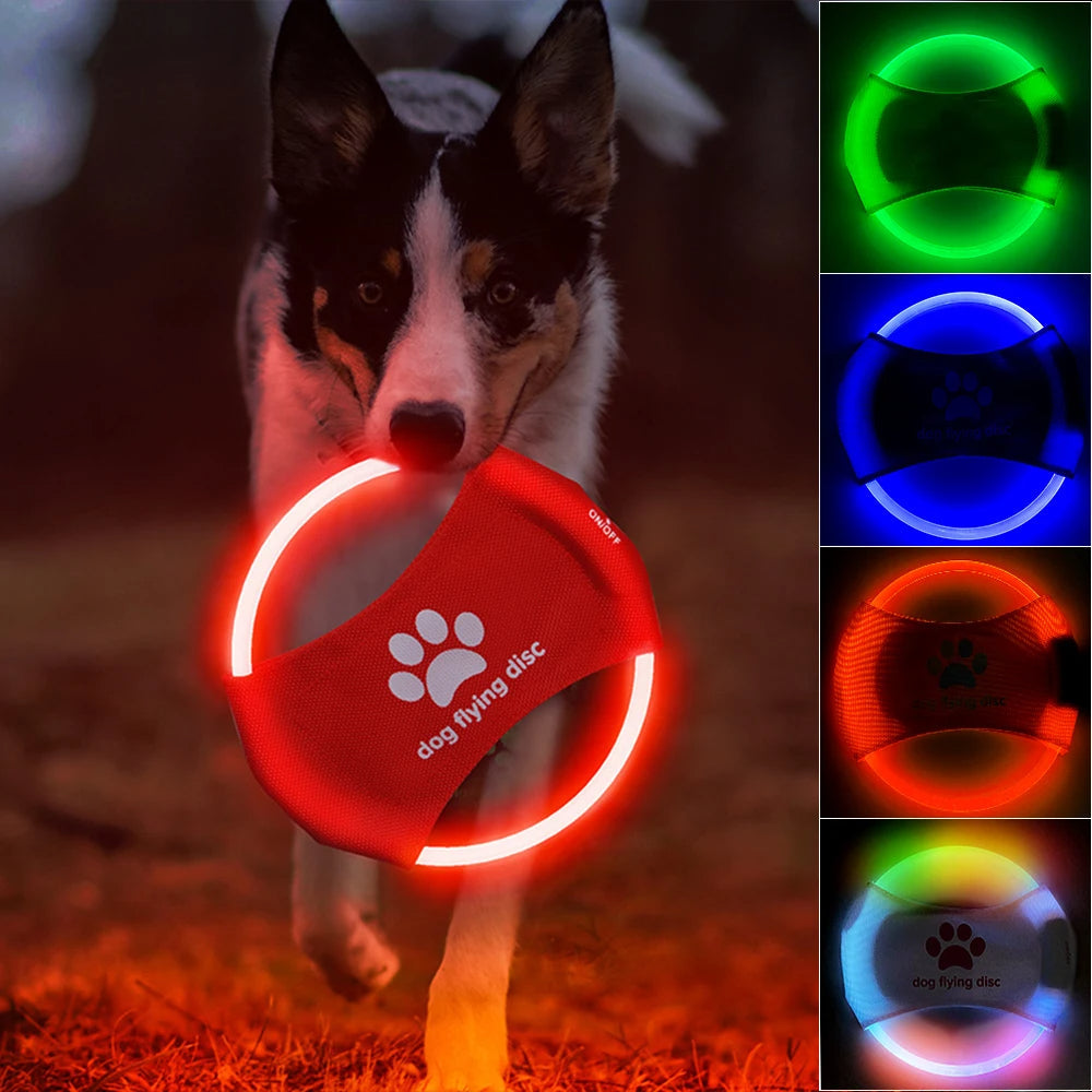 Dog Flying Discs Light Glowing LED LuminousTrainning Interactive Toys Game Flying Discs Dog Toy Pet Dog Accessories Pet Products - Pets Crazy Shops