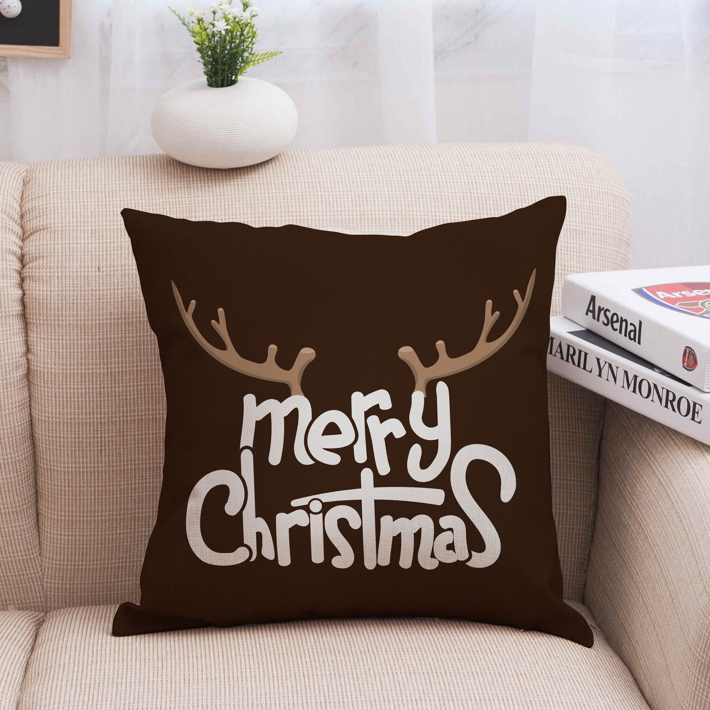 Christmas linen pillowcase - Pets Crazy Shops