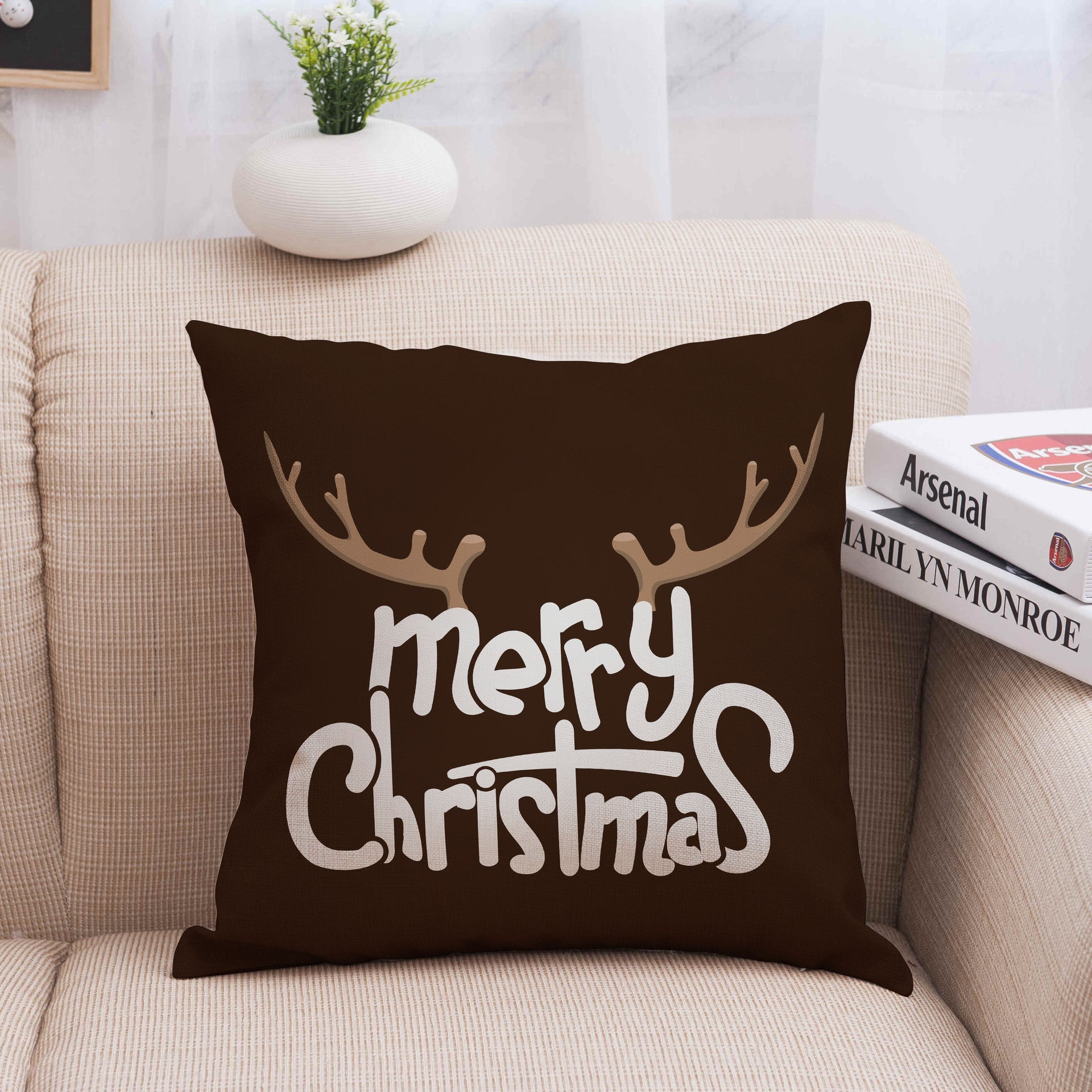 Christmas linen pillowcase - Pets Crazy Shops
