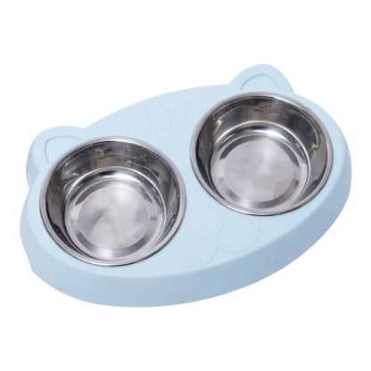 Dog Bowls Double Dog Water And Food Bowls Stainless Steel Bowls With Non-Slip Resin Station, Pet Feeder Bowls For Puppy Medium Dogs Cats - Pets Crazy Shops