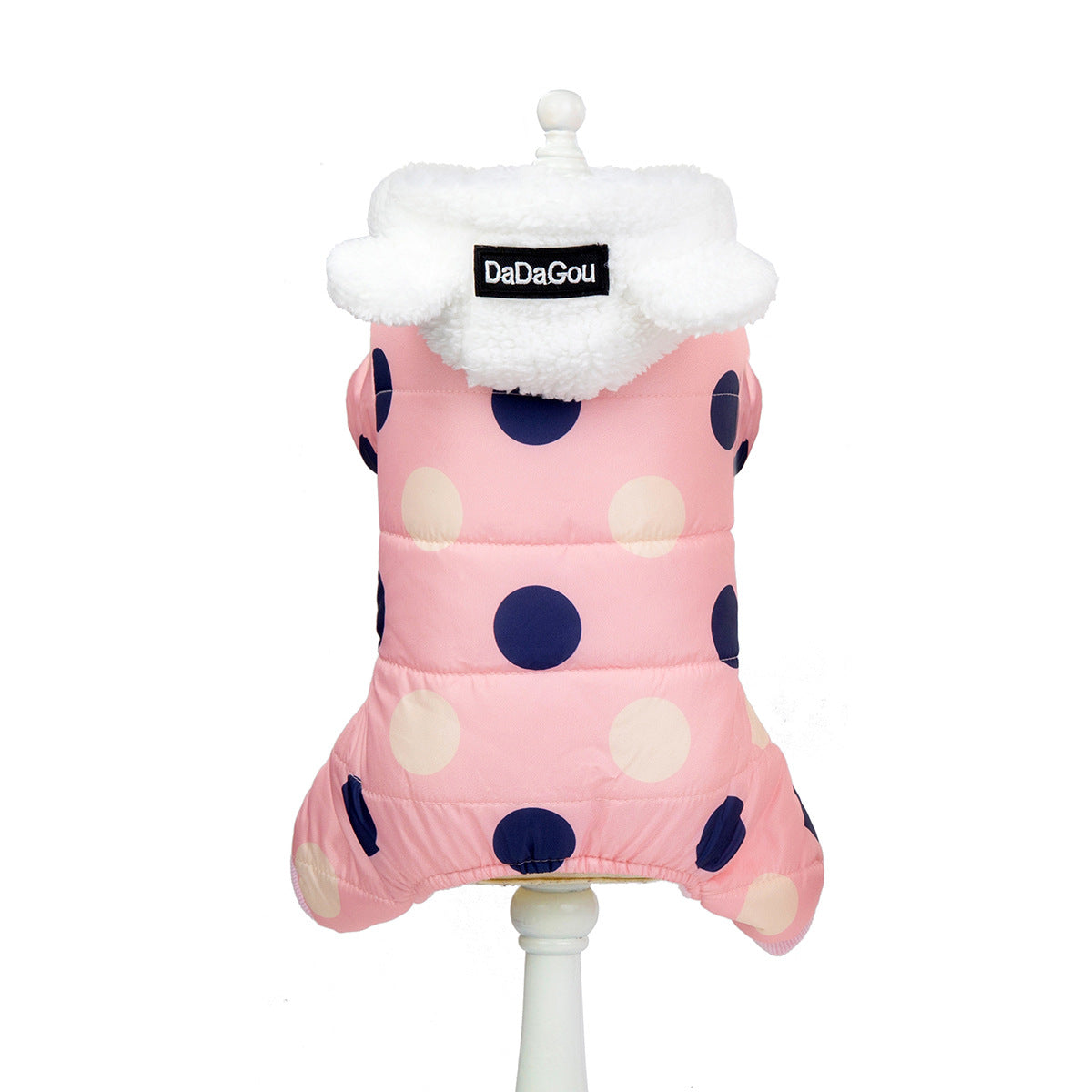 Warm big polka dot four-leg cotton coat - Pets Crazy Shops