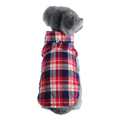 Winter Pet Dog Clothes Heavy Cotton Pet Clothes Jacket Plaid Zipper Down Jacket Pets Supplies - Pets Crazy Shops