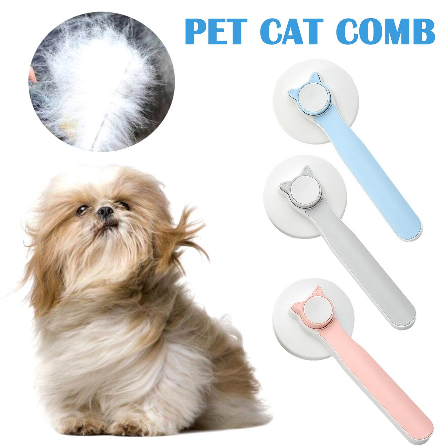 Cat Grooming Brush, Self Cleaning Slicker Brushes For Dogs Pet Hair Removal Comb Stainless Steel Needle Cat Brush Self Cleaning For Cats Dogs Hair Remover Scraper Pet Grooming Tool - Pets Crazy Shops