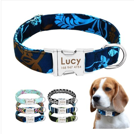 Pet Dog Name Collar Custom Large Dog Collar Lettering Tag - Pets Crazy Shops