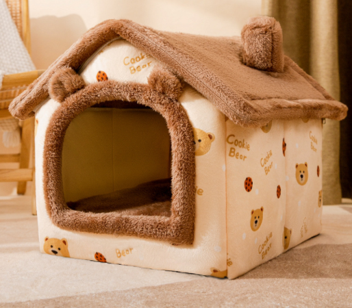 Foldable Dog House Pet Cat Bed Winter Dog Villa Sleep Kennel Removable Nest Warm Enclosed Cave Sofa Pets Supplies - Pets Crazy Shops