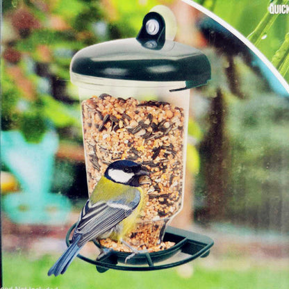 Transparent Plastic Suspension Type Automatic Bird Feeder With Cover - Pets Crazy Shops