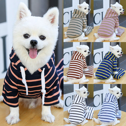 Pet Dog Cat Hoodie Striped Clothes - Pets Crazy Shops