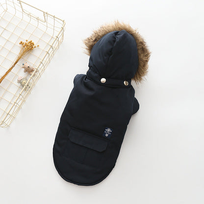 Hooded Cotton Coat Dog Clothing - Pets Crazy Shops