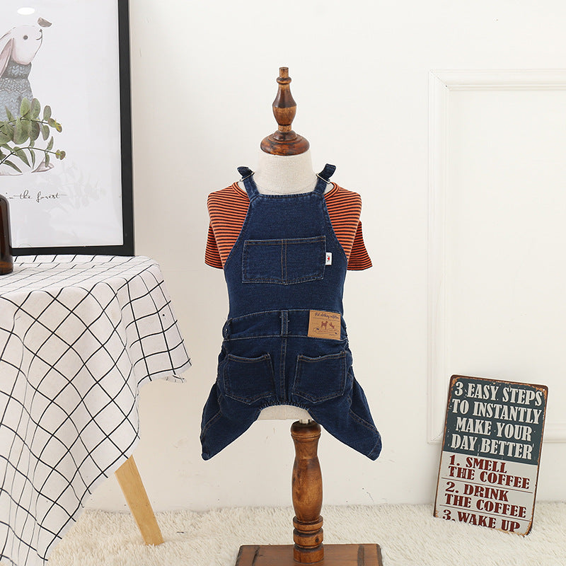 Jeans Dog Clothes Four-legged Clothes Pet Clothes Teddy Bichon Dog Clothes - Pets Crazy Shops