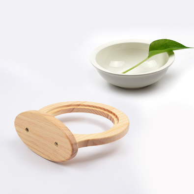 Pet Supplies Ceramic Bowl Solid Wood Stand - Pets Crazy Shops