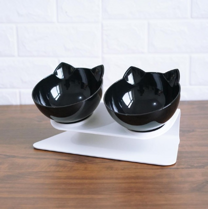 New Inclined Food Cat Ear Oblique Mouth Transparent Single Pet Bowl - Pets Crazy Shops