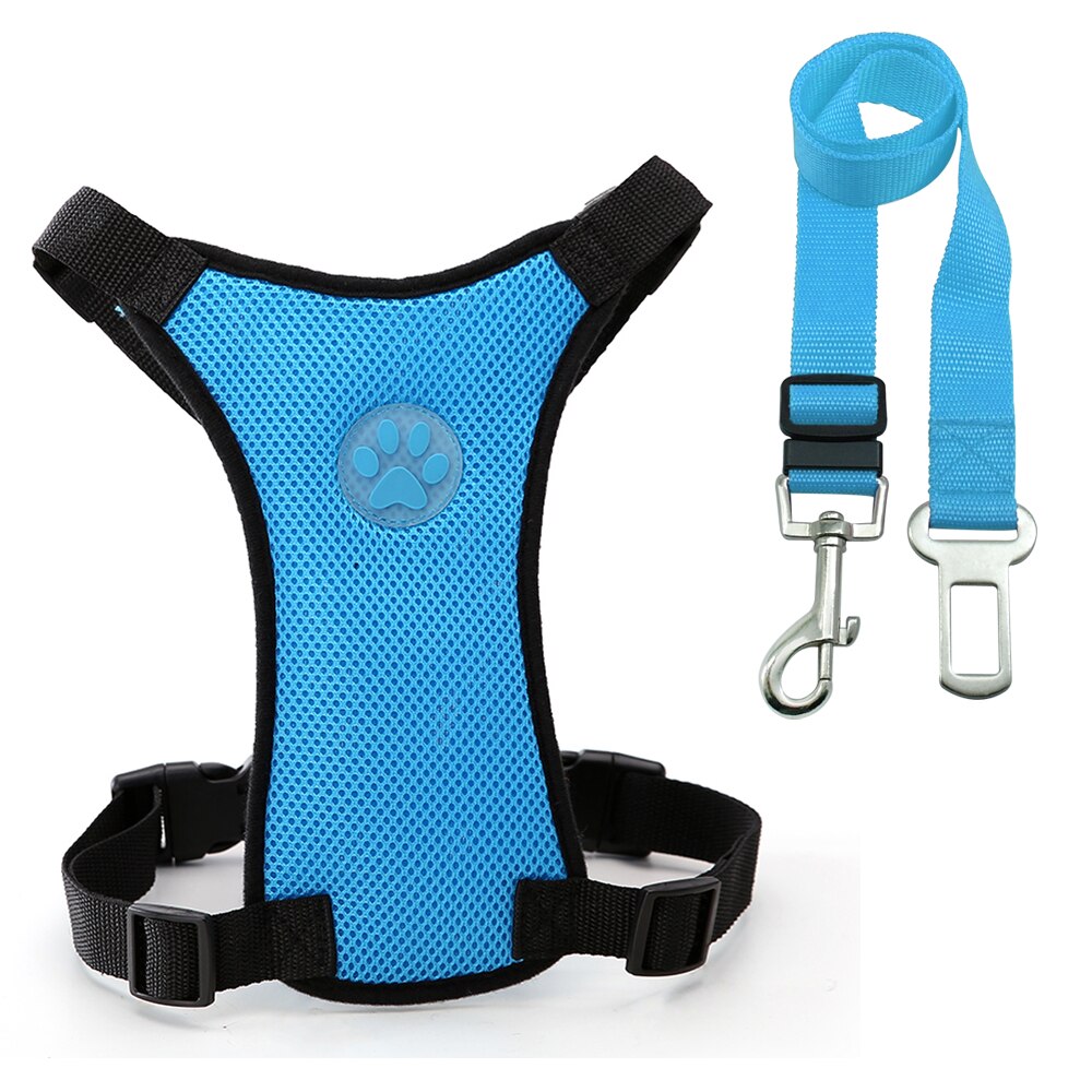 Dog supplies Breathable mesh chest straps Pet car safety chest back - Pets Crazy Shops