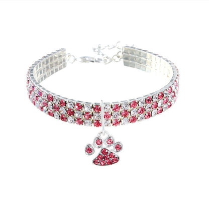 New Pet Collar Diamond Mixed Color Dogs And Cats Supplies Elastic Dogs And Cats Necklace Ornament - Pets Crazy Shops