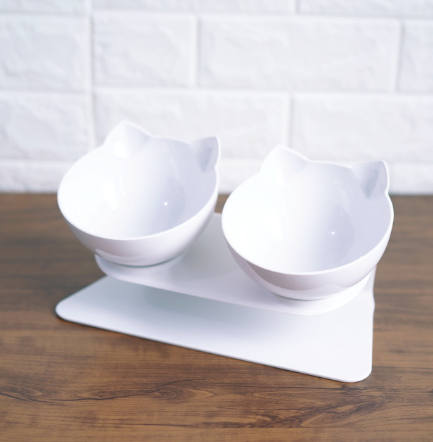 New Inclined Food Cat Ear Oblique Mouth Transparent Single Pet Bowl - Pets Crazy Shops