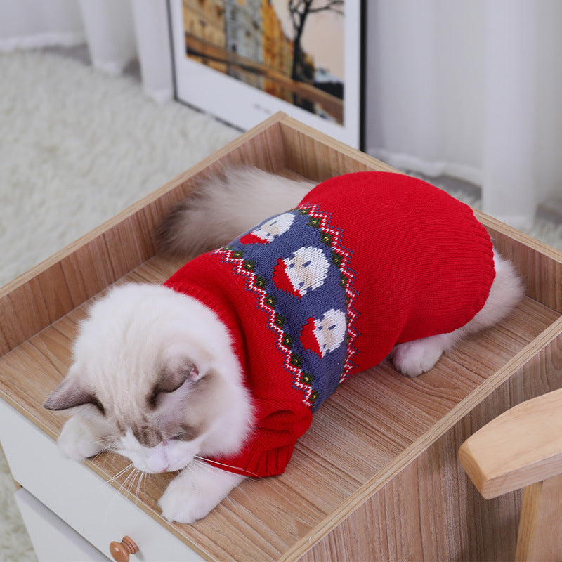 Puppy Dog Clothes Cat Christmas Sweater - Pets Crazy Shops