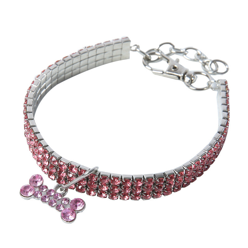 Bling Rhinestone Dog Collar Crystal Puppy Chihuahua Pet Dog Collars Leash For Small Medium Dogs Cats - Pets Crazy Shops