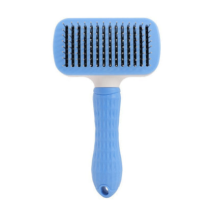 Cat Self-Cleaning Comb Stainless Steel Dog Comb Hair Brush One Key To Remove Floating Artifact - Pets Crazy Shops