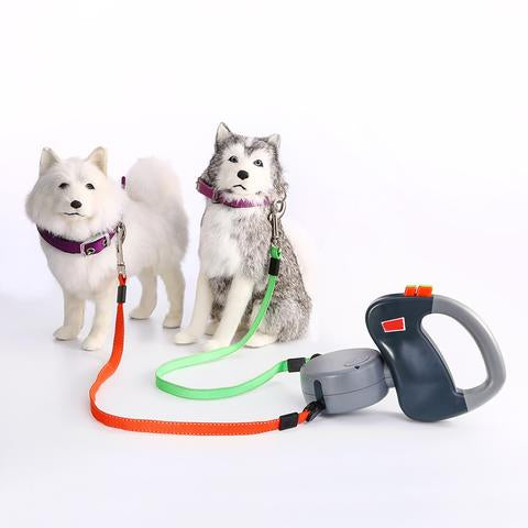 Retractable Dual Pet Dog Walking Leash - Pets Crazy Shops
