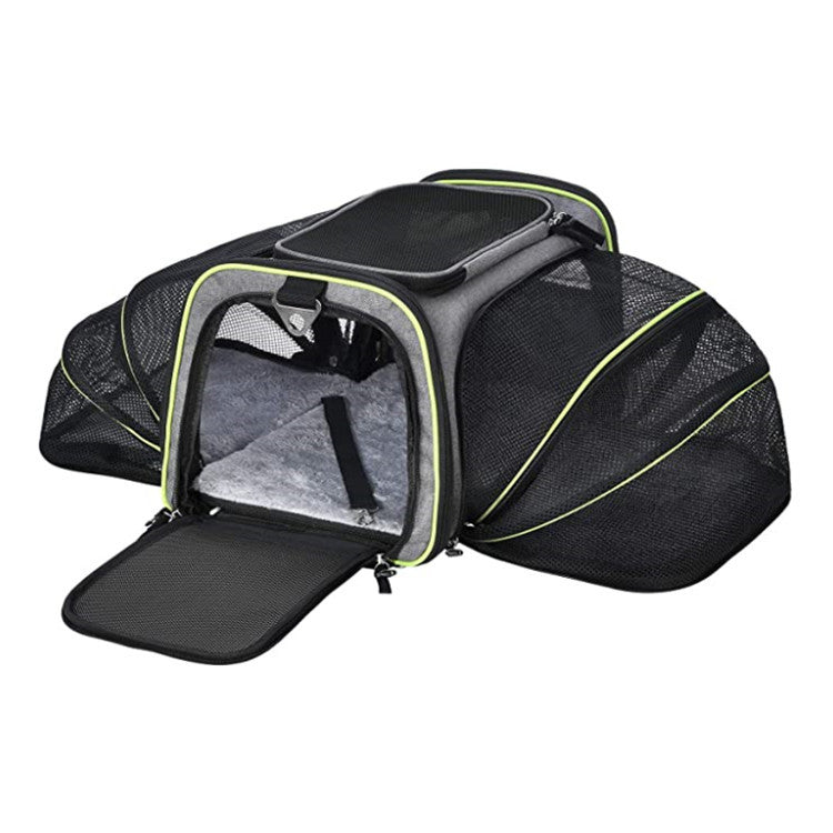 Carrier For Cat Pet Airline Approved Expandable Foldable Soft Dog Carrier Opened Doors Reflective Tapes Cat Travel Bag - Pets Crazy Shops