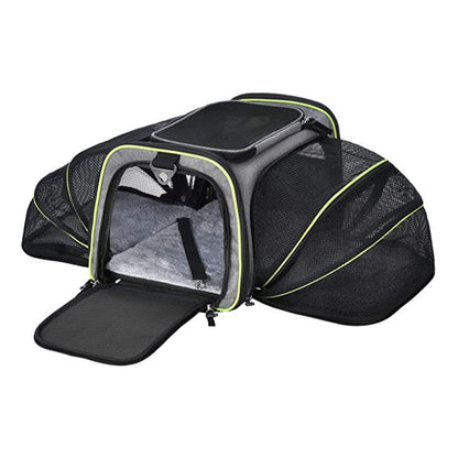 Carrier For Cat Pet Airline Approved Expandable Foldable Soft Dog Carrier Opened Doors Reflective Tapes Cat Travel Bag - Pets Crazy Shops