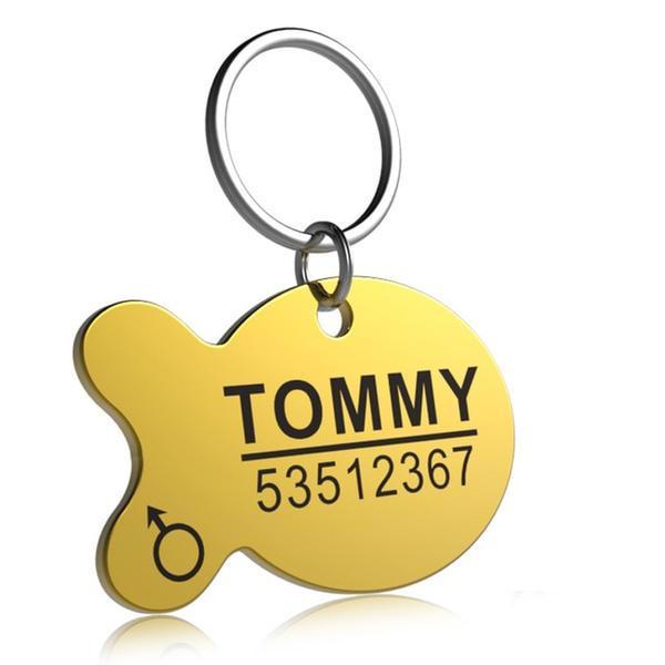 Print on Demand Pet Titanium Steel Tag Engrave Dog Name, Phone Number, Address, Photo - Pets Crazy Shops