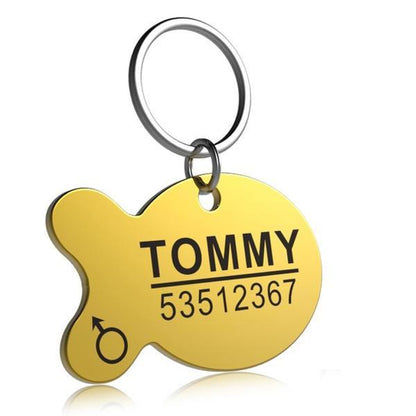 Print on Demand Pet Titanium Steel Tag Engrave Dog Name, Phone Number, Address, Photo - Pets Crazy Shops