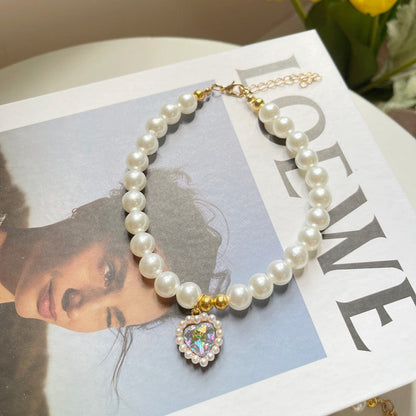 Pet Jewelry Cat Dog Necklace Retro Love Crystal Pendant Necklace Pet Products - Pets Crazy Shops