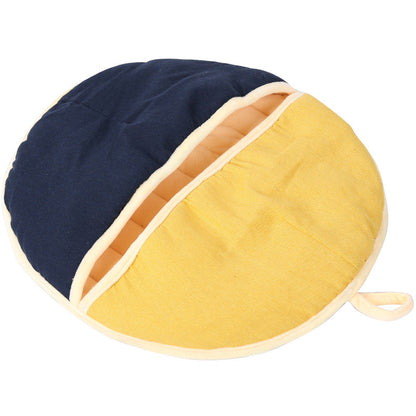 Round Fan Cotton And Linen Wool Warm Semi Enclosed Pet Nest For Cat Small Dog - Pets Crazy Shops