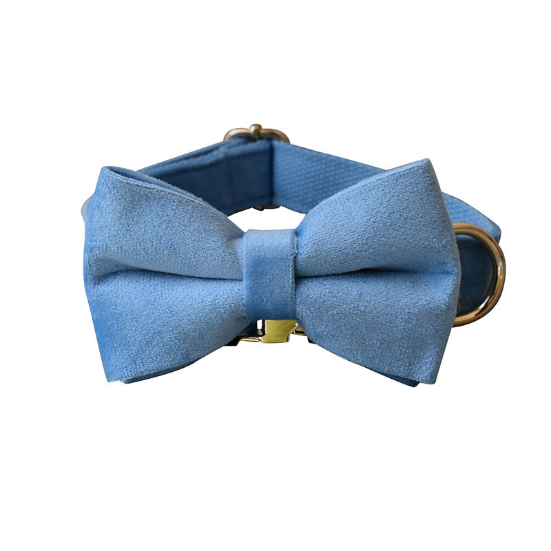 Blue Velvet Dog Collar Dog Rope Pet Collar - Pets Crazy Shops