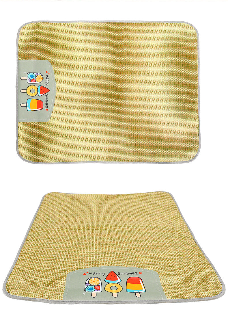 Pet Mat Ice Cool Grass Mat Dog's Nest Tengzhu Cooling Summer Pet's Nest Cat Sleeping Mat Anti Scratch Dog Bed Anti Moisture Dogs Cats Supplies Summer Pet Products - Pets Crazy Shops