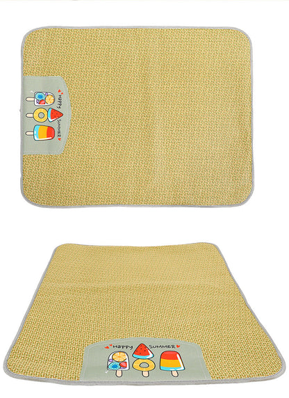 Pet Mat Ice Cool Grass Mat Dog's Nest Tengzhu Cooling Summer Pet's Nest Cat Sleeping Mat Anti Scratch Dog Bed Anti Moisture Dogs Cats Supplies Summer Pet Products - Pets Crazy Shops