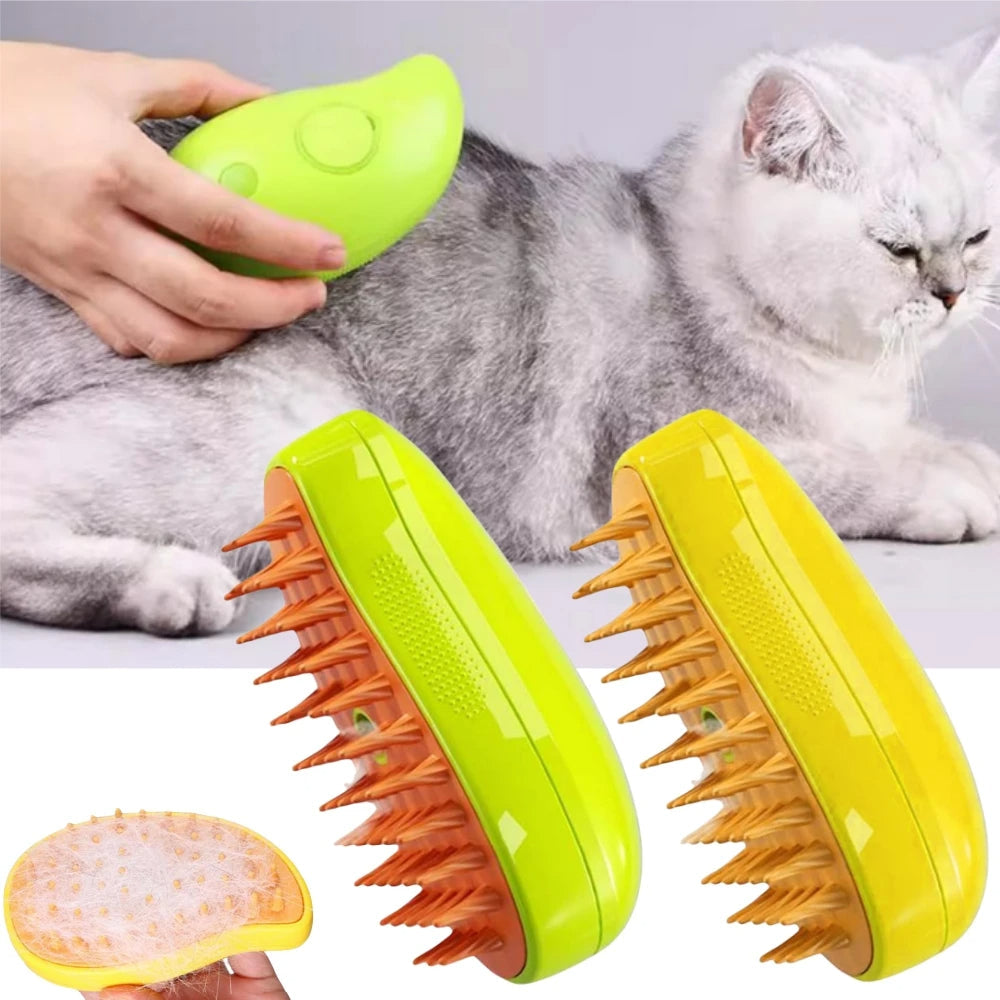 3 In 1 Cat Steam Brush Steamy Dog Brush Electric Spray Cat Hair Brushes For Massage Pet Grooming Comb Hair Removal Combs - Pets Crazy Shops