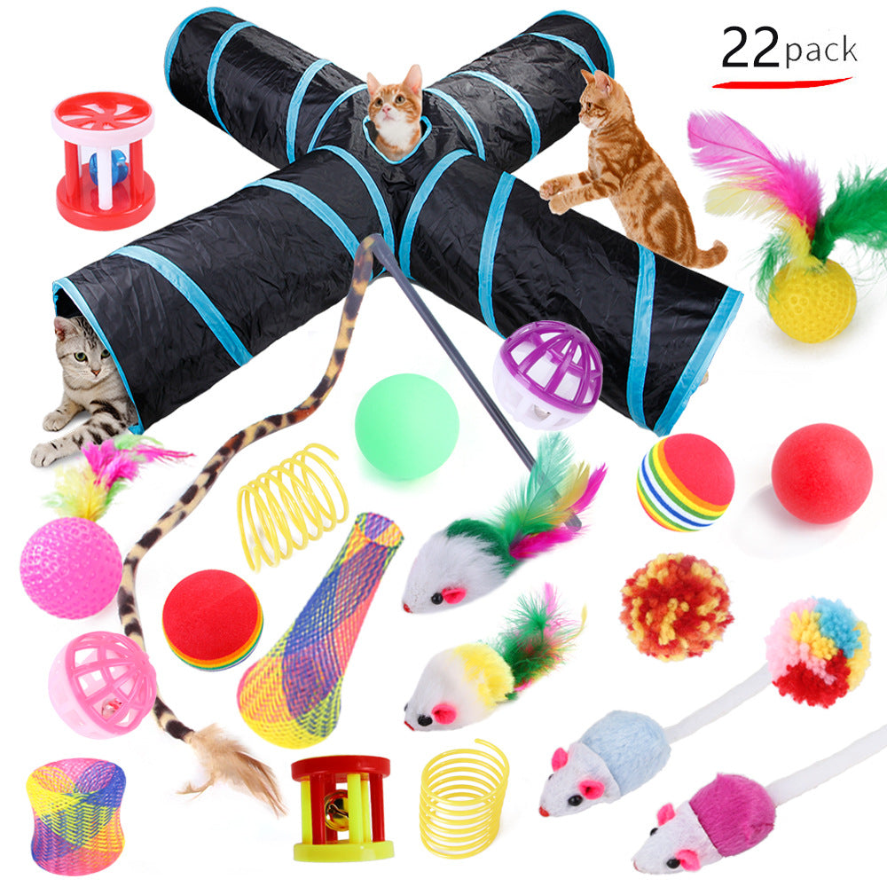 Cat Toy Set Funny Cat Assembled Toys Cat Tunnel Cat Tunnel Pet Supplies - Pets Crazy Shops