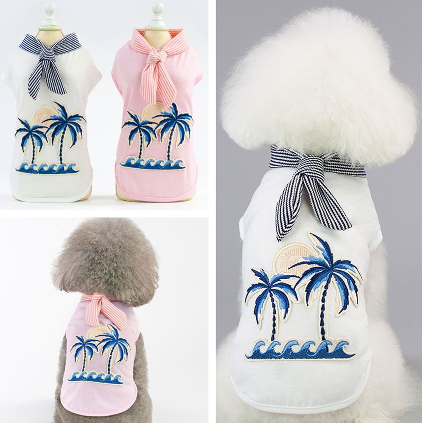 Coconut tree embroidery from pet clothing - Pets Crazy Shops