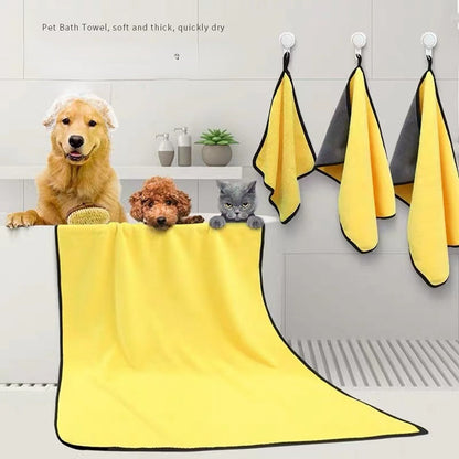 Dog Towels For Drying Dogs Drying Towel Dog Bath Towel, Quick-drying Pet Dog And Cat Towels Soft Fiber Towels Robe Super Absorbent Quick Drying Soft Microfiber Pet Towel For Dogs, Cats Yellow - Pets Crazy Shops