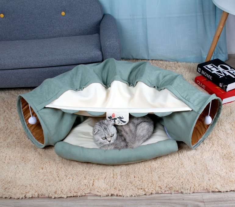 Pet Cats Tunnel Interactive Play Toy Mobile Collapsible Ferrets Rabbit Bed tunnels Indoor Toys Kitten Exercising Products - Pets Crazy Shops