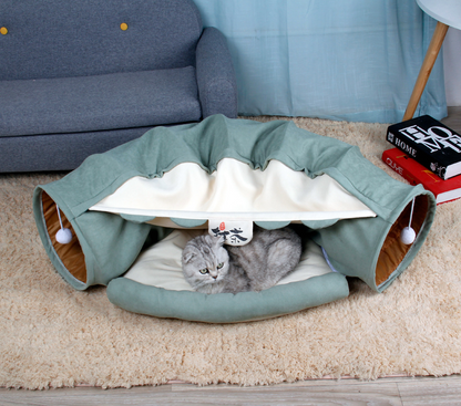 Pet Cats Tunnel Interactive Play Toy Mobile Collapsible Ferrets Rabbit Bed tunnels Indoor Toys Kitten Exercising Products - Pets Crazy Shops