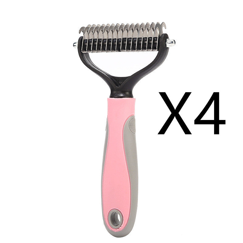 Stainless Double-sided Pet Brush Hair Removal Comb Grooming Dematting Dog Grooming Shedding Tools - Pets Crazy Shops