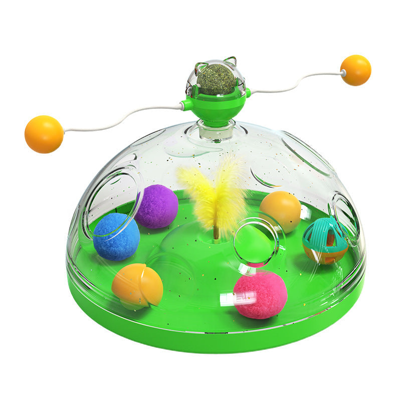Meows Windmill Funny Cat Toys Interactive Multifunctional Turntable Pet Educational Toys With Catnip Luminous Ball Pinwheel Toys Pet Products - Pets Crazy Shops