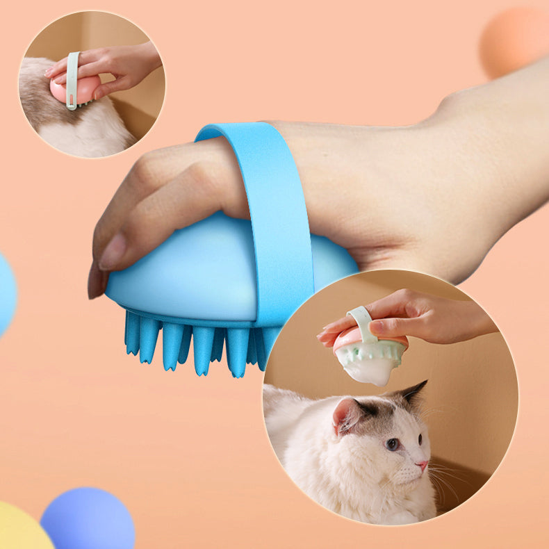 Pet Silicone Bath Massage Scrub Bath Brush For Cats And Dogs - Pets Crazy Shops