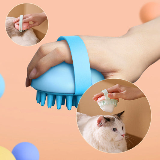 Pet Silicone Bath Massage Scrub Bath Brush For Cats And Dogs - Pets Crazy Shops