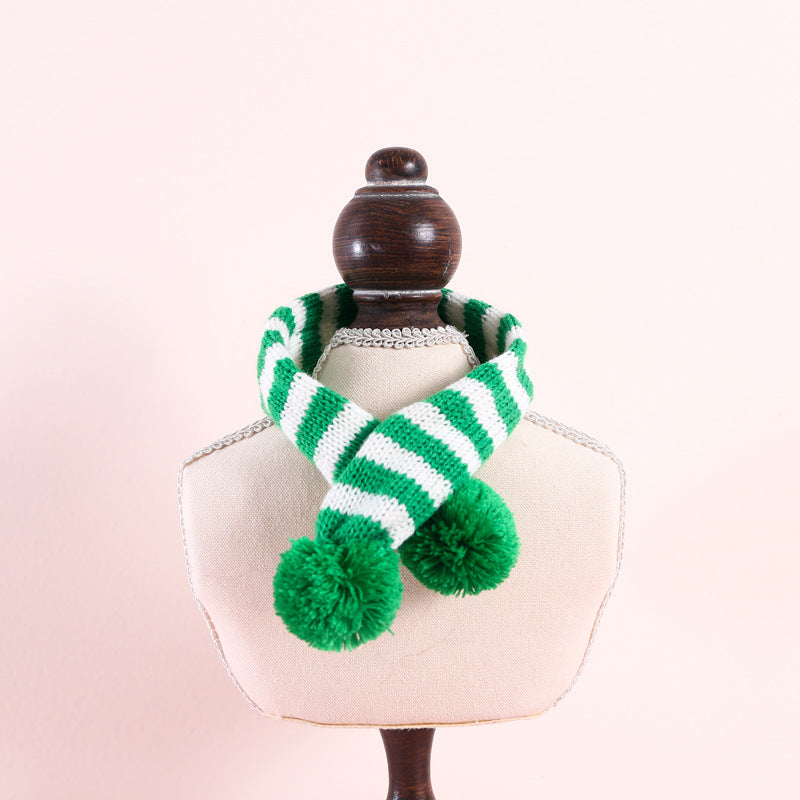 Pet Knitted Woolen Striped Christmas Scarf - Pets Crazy Shops
