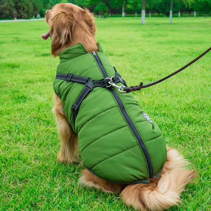 Dog Clothes Chest Back Integrated Cotton Vest Pet Cotton Clothes Winter Clothes - Pets Crazy Shops