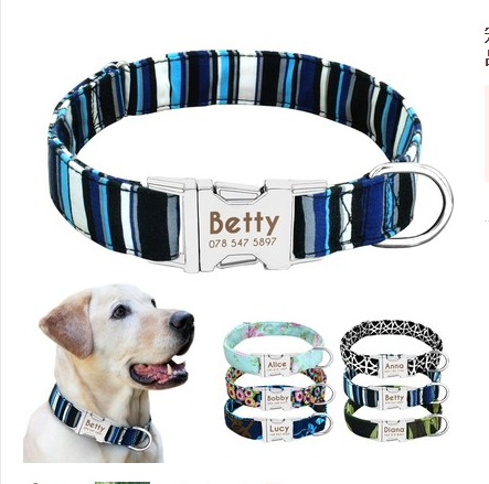 Pet Dog Name Collar Custom Large Dog Collar Lettering Tag - Pets Crazy Shops