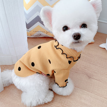 Dot turtleneck dog bottoming shirt - Pets Crazy Shops