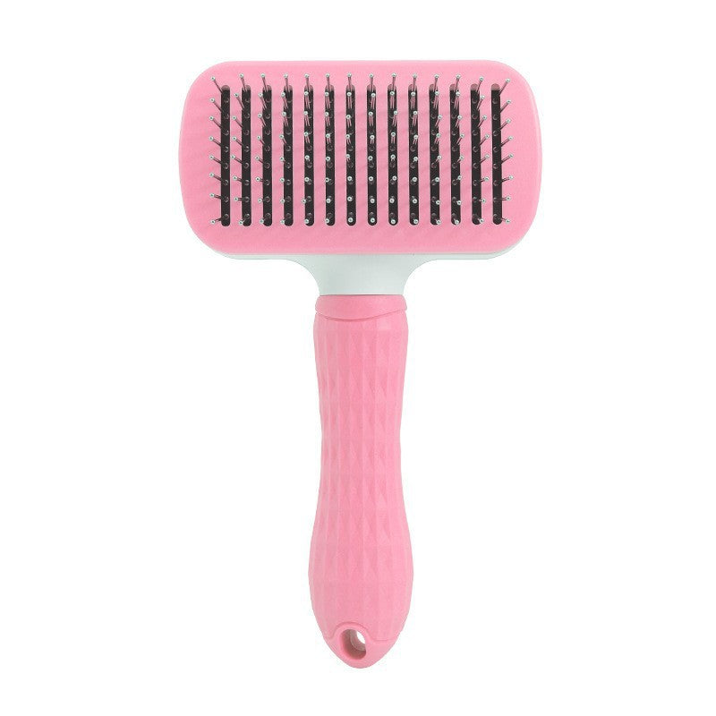 Cat Self-Cleaning Comb Stainless Steel Dog Comb Hair Brush One Key To Remove Floating Artifact - Pets Crazy Shops