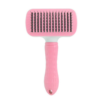 Cat Self-Cleaning Comb Stainless Steel Dog Comb Hair Brush One Key To Remove Floating Artifact - Pets Crazy Shops