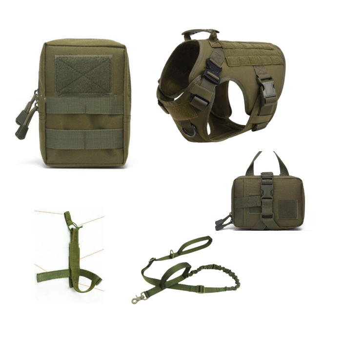 Tactical Dog Harness Pet German Shepherd K9 Training Vest Dog Harness And Leash Set For All Breeds Dogs - Pets Crazy Shops