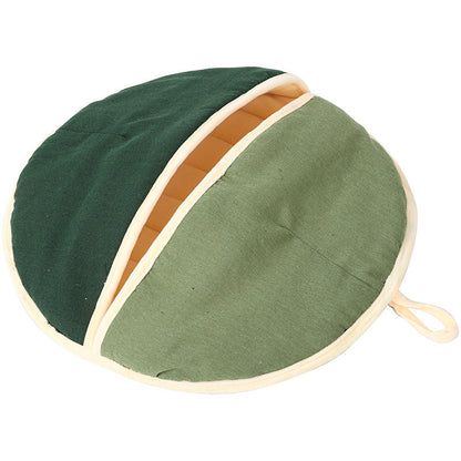 Round Fan Cotton And Linen Wool Warm Semi Enclosed Pet Nest For Cat Small Dog - Pets Crazy Shops